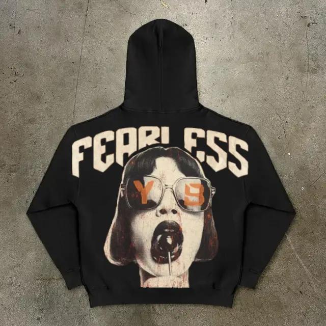 Vintage Fearless Graphics Pocket Hoodie Product Image