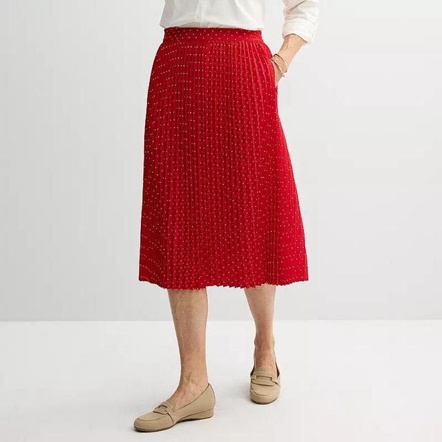 Petite Croft & Barrow Pleated Midi Skirt, Womens Product Image