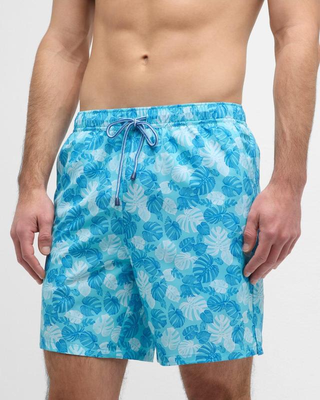 Mens Linework Monstera Swim Trunks Product Image