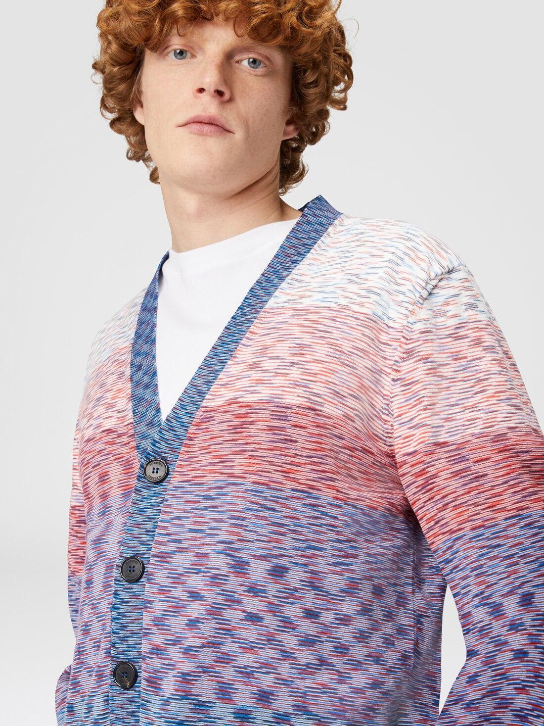 Cardigan in dégradé slub cotton knit Multicoloured | Missoni Product Image