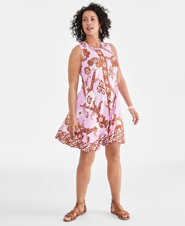 Style & Co Womens Printed Sleeveless Flip-Flop Dress, Created for Macys Product Image