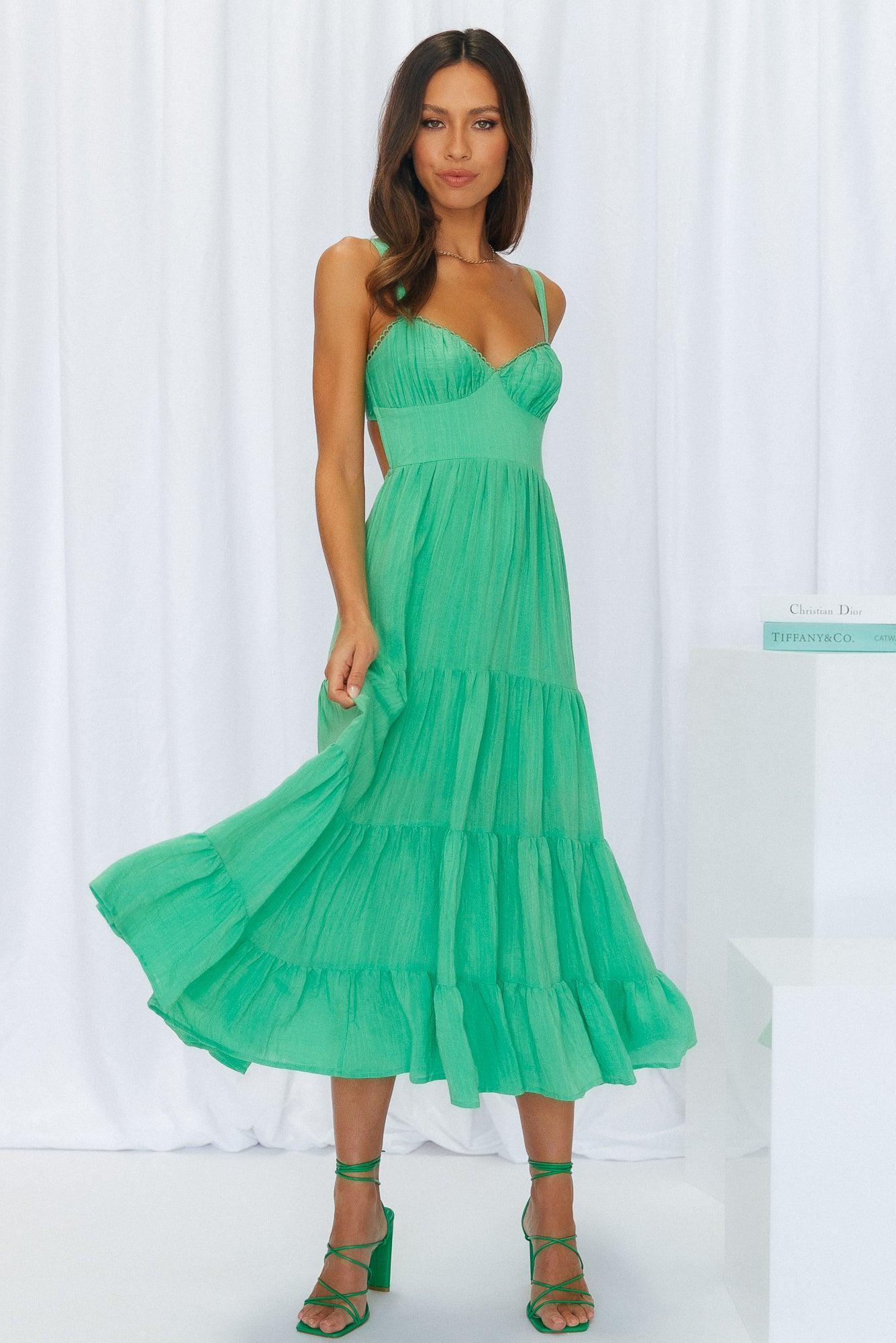 Freshly Brewed Midi Dress Green Product Image