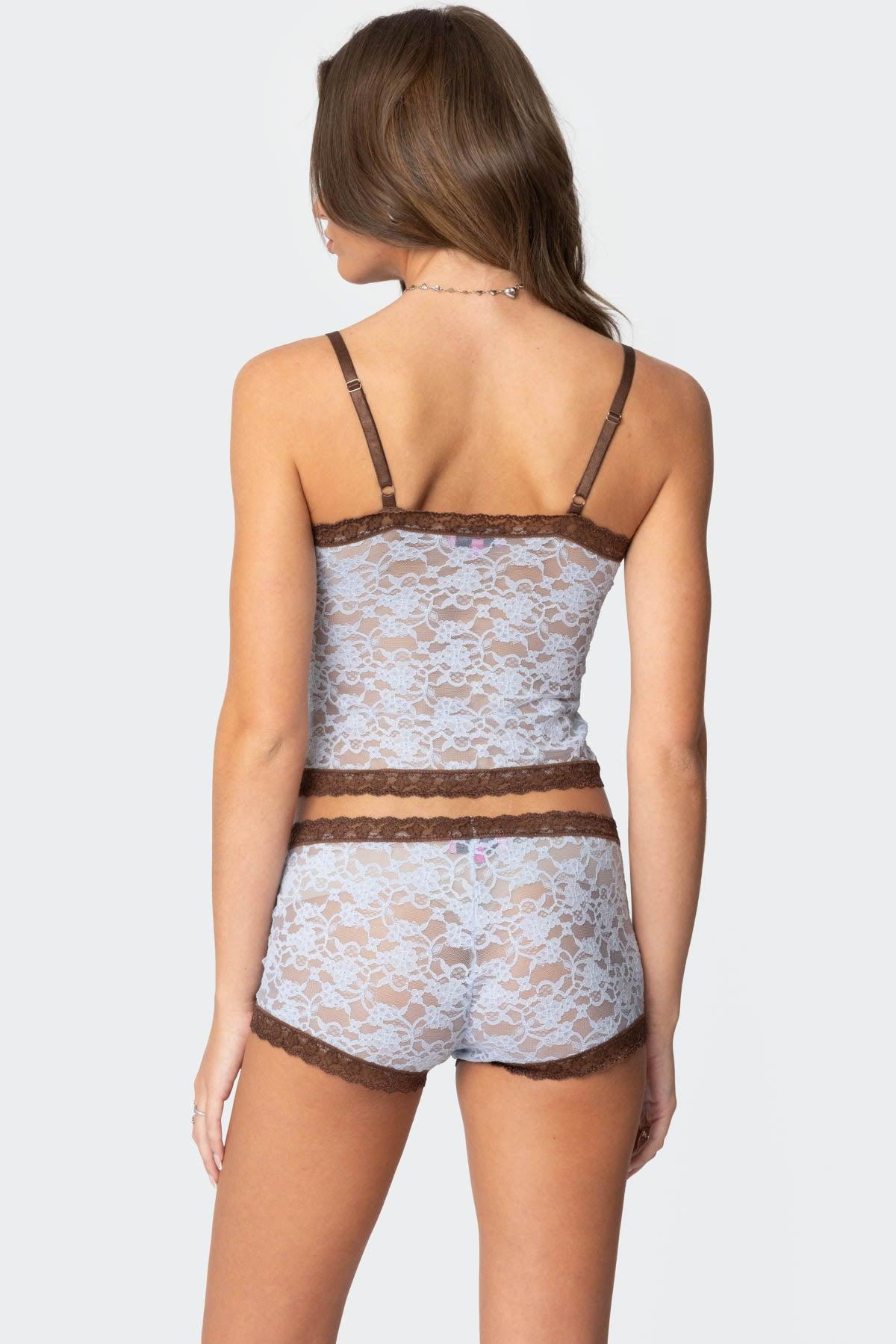 Dee Pointelle Sheer Lace Tank Top Product Image