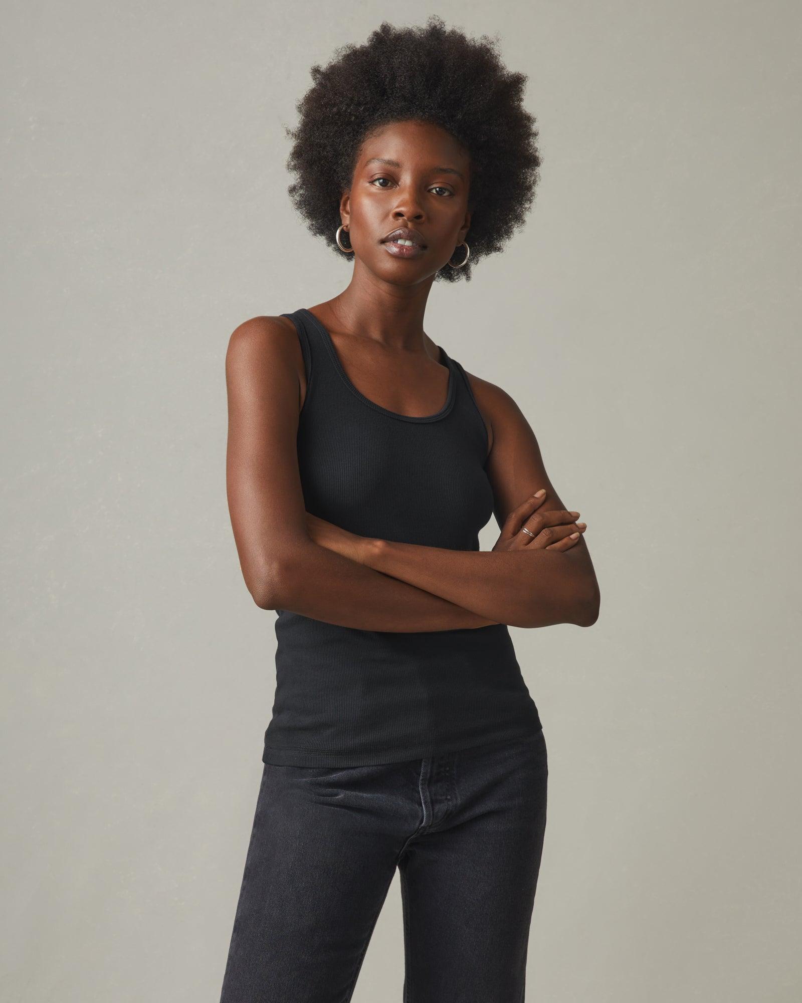 Rib Tank - Black Female Product Image