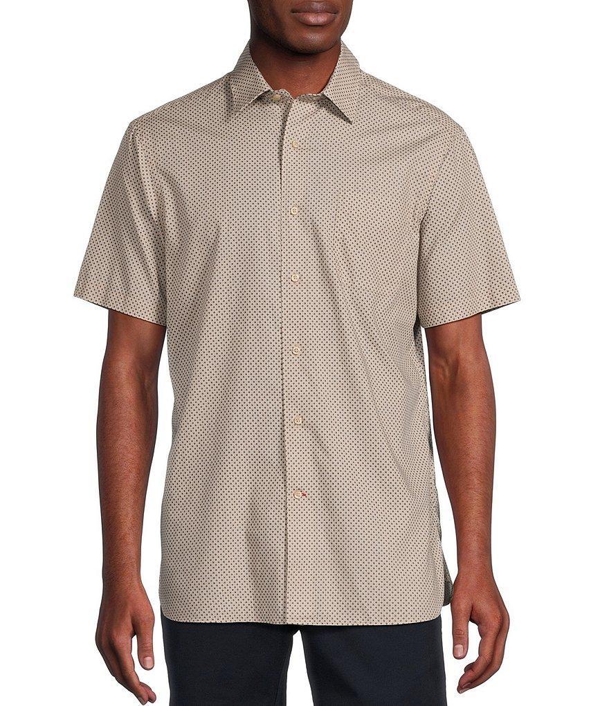 Cremieux Blue Label Medallion Slub Poplin Print Short Sleeve Woven Shirt Product Image