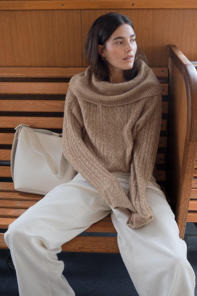 Cable Knitted Turtle Neck Sweater Product Image