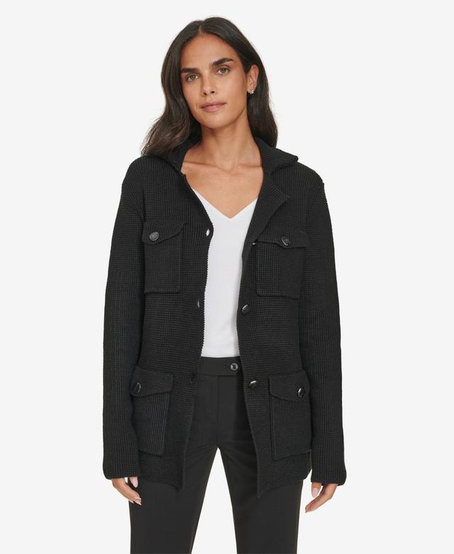 Calvin Klein Womens Knit Belted Jacket Product Image