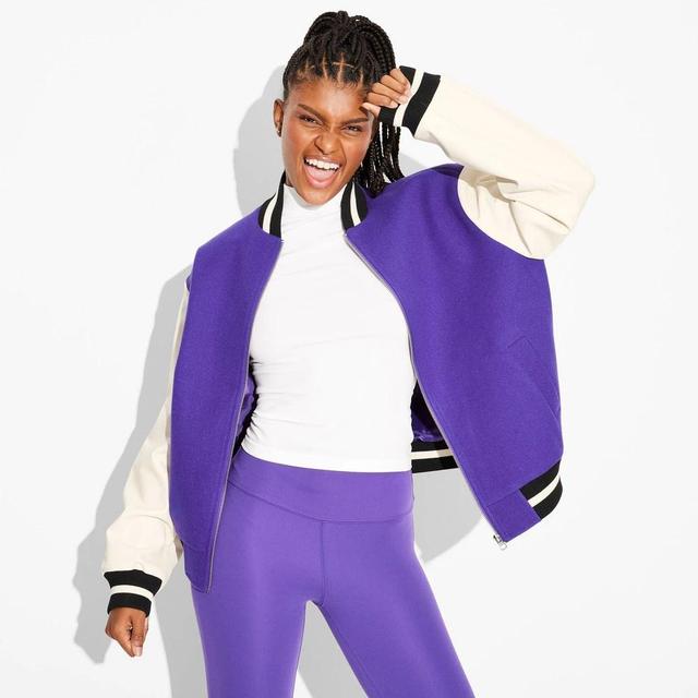 Womens Game Day Varsity Jacket - Wild Fable Purple XXS Product Image