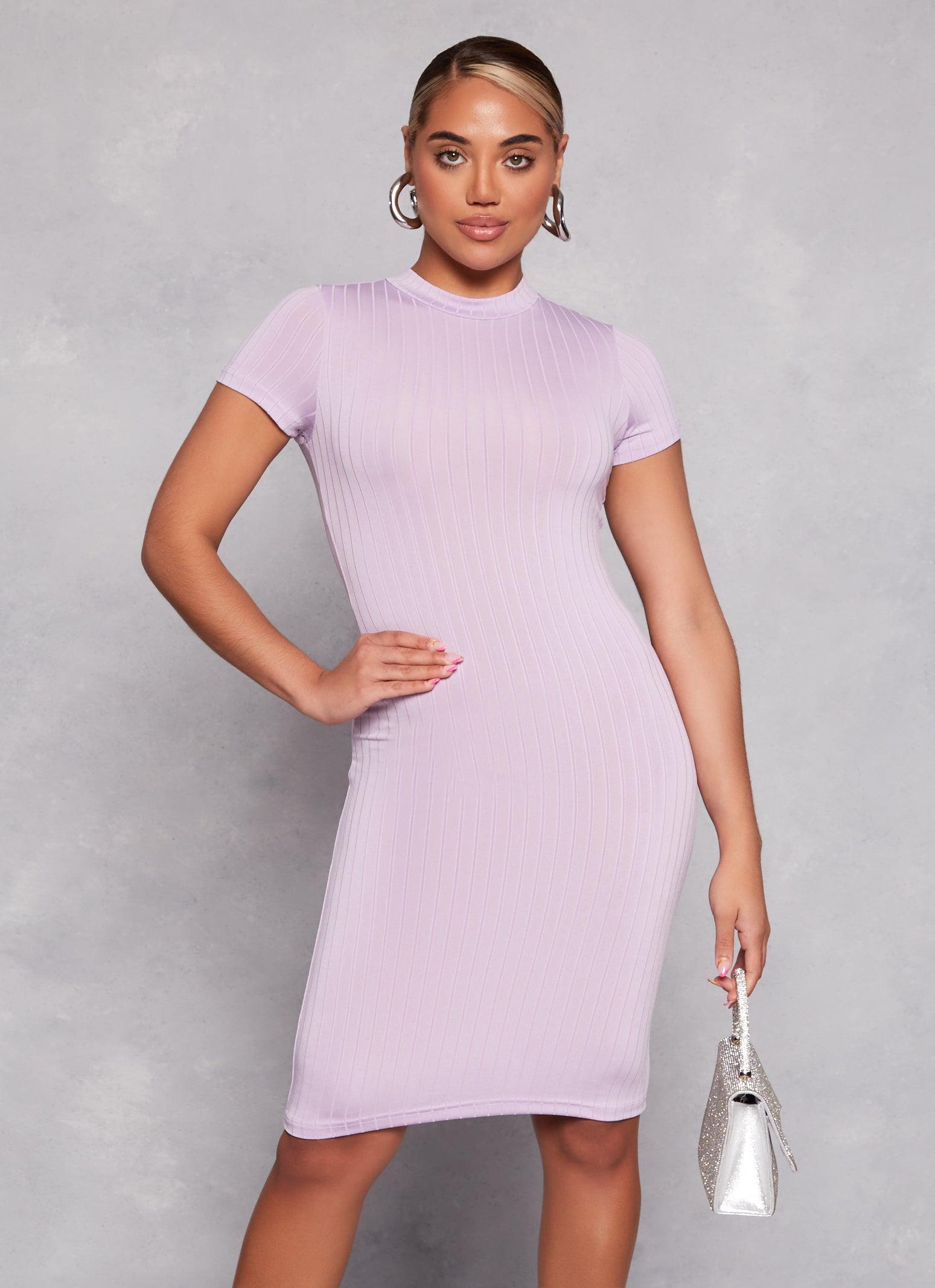 Womens Daisy Ribbed Knit Midi T Shirt Dress Product Image