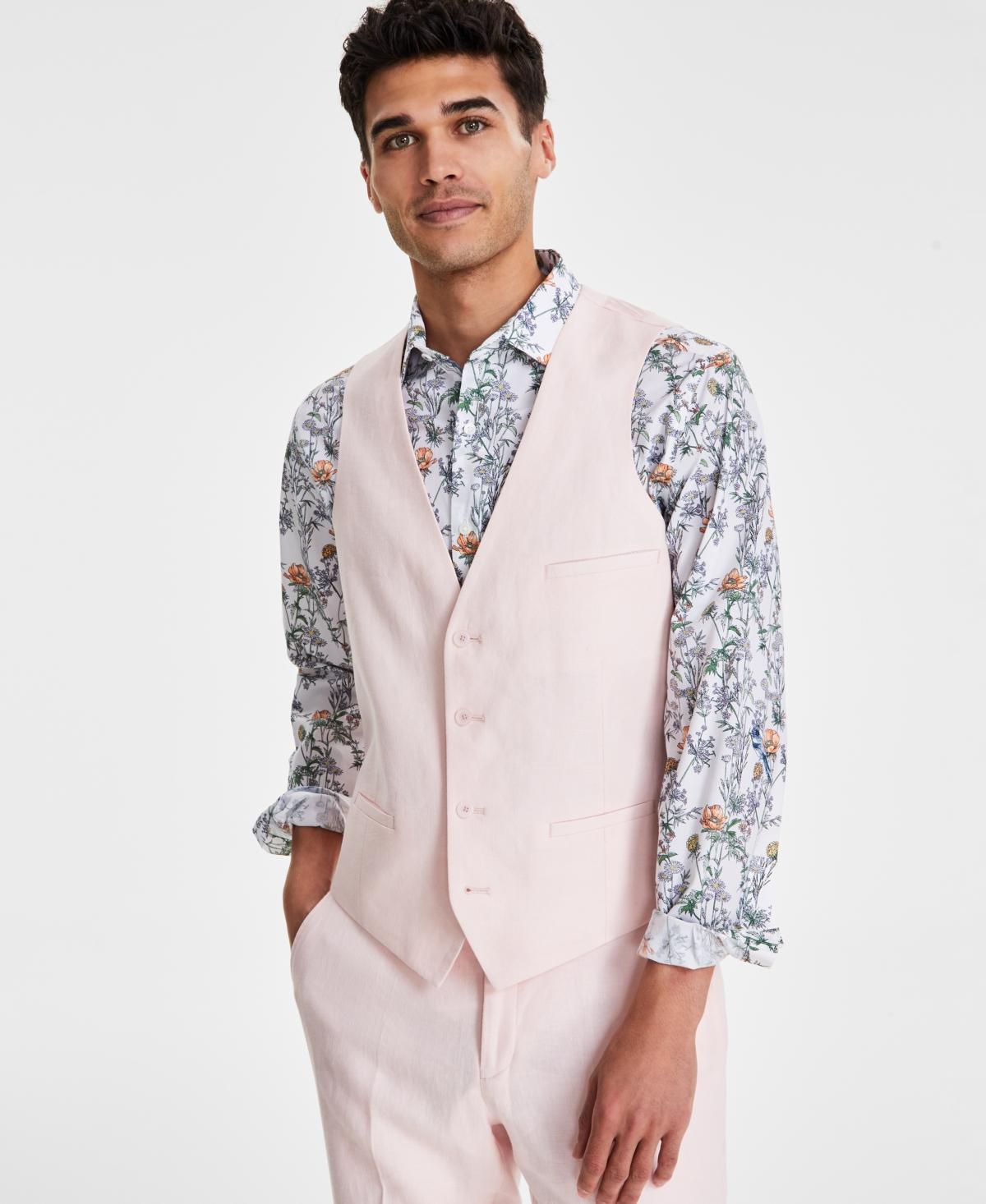 Bar Iii Mens Slim-Fit Linen Suit Vest, Created for Macys Product Image