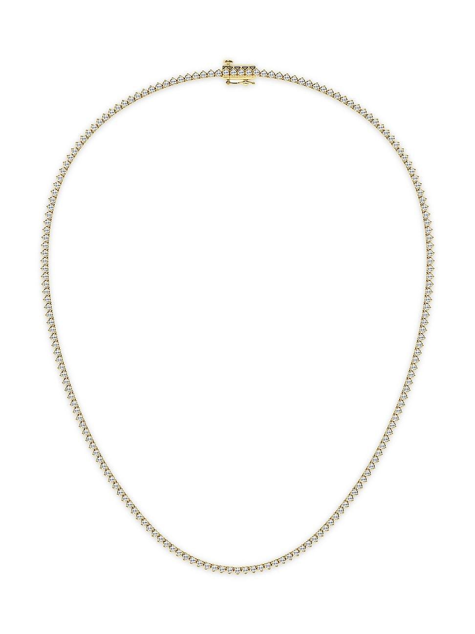 Womens 14K Yellow Gold & 5.00 TCW Lab-Grown Diamond Tennis Necklace Product Image