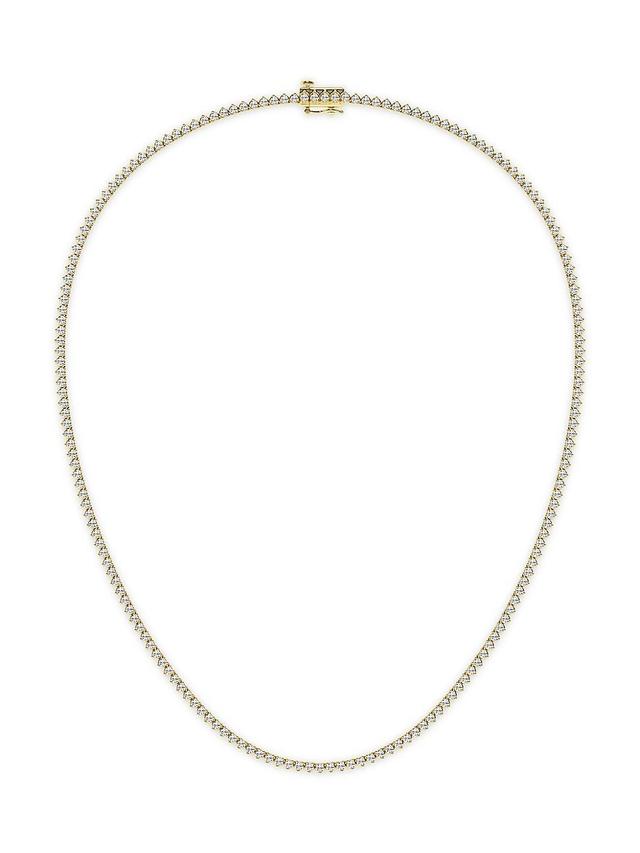 Womens 14K Yellow Gold & 5.00 TCW Lab-Grown Diamond Tennis Necklace Product Image