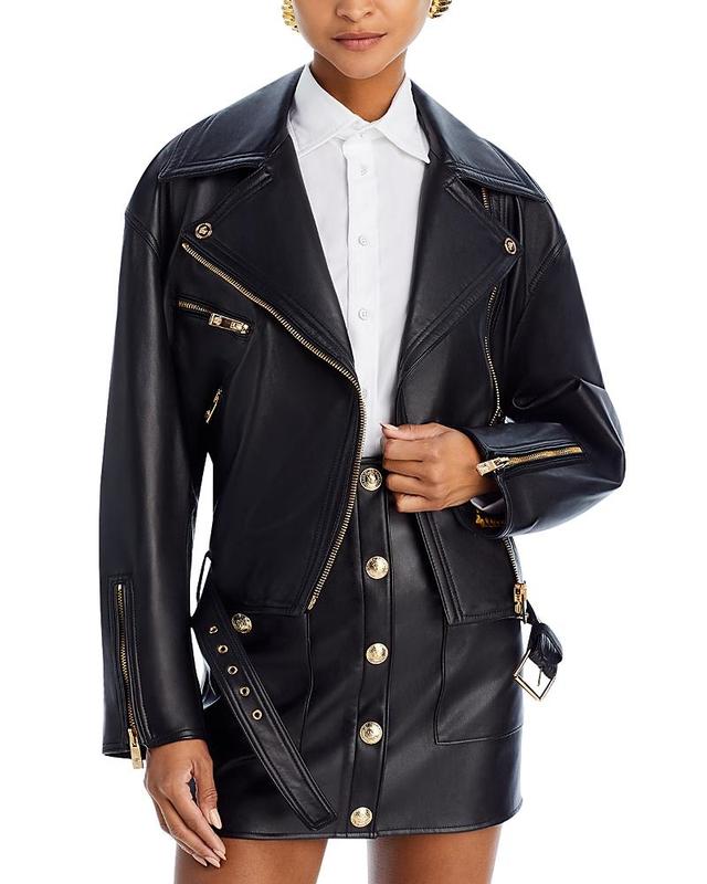 Versace Lambskin Leather Biker Jacket Product Image