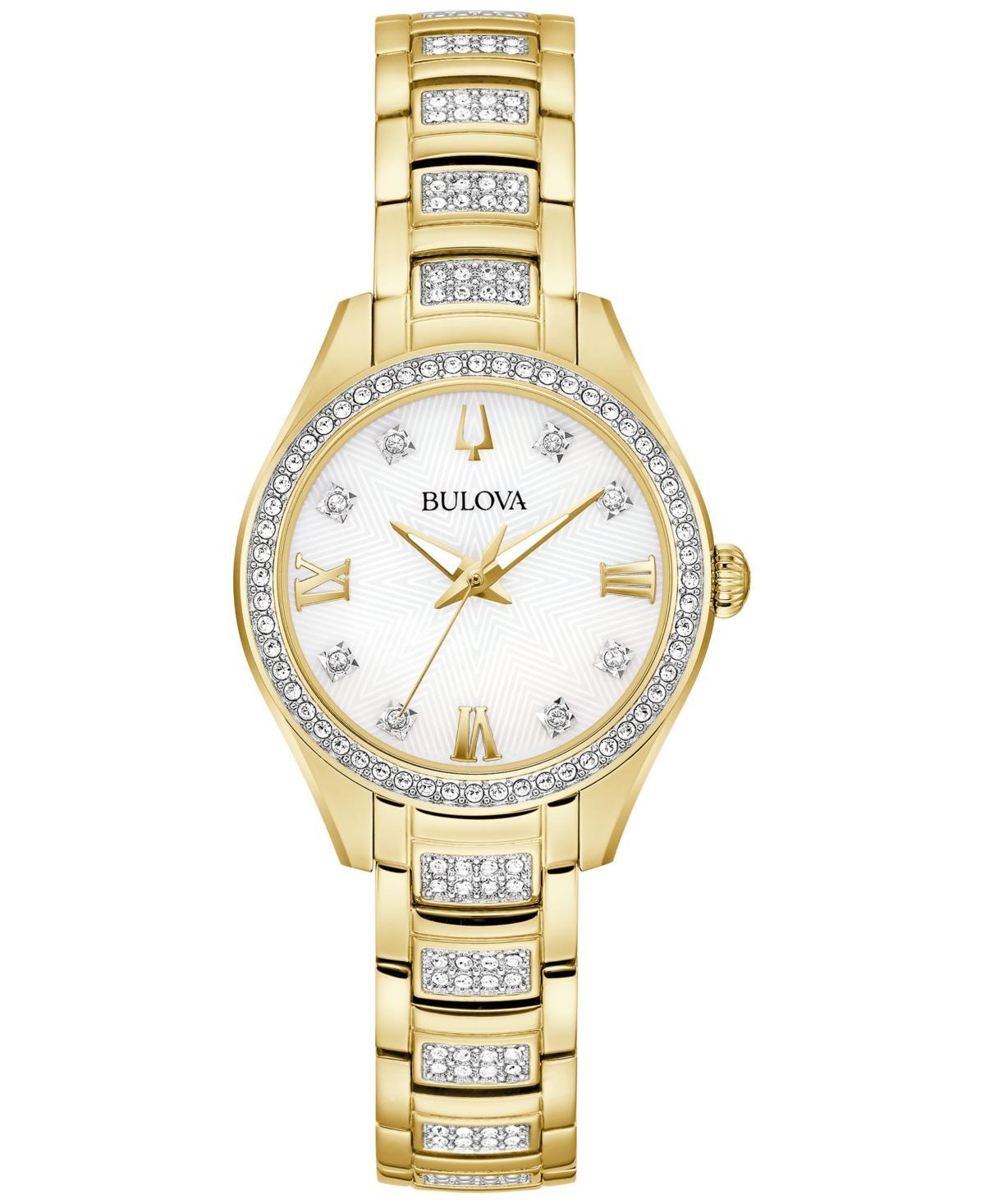 Bulova Womens Crystal Stainless Steel Bracelet Watch 29mm Product Image