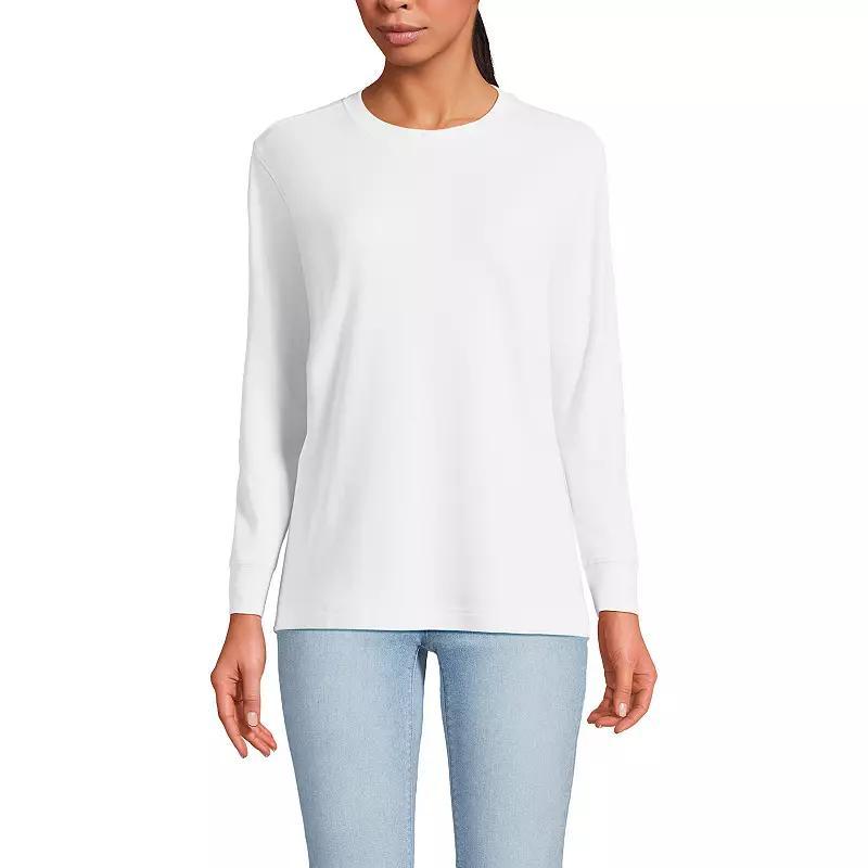 Womens Lands End Relaxed Long Sleeve Crewneck Top Product Image