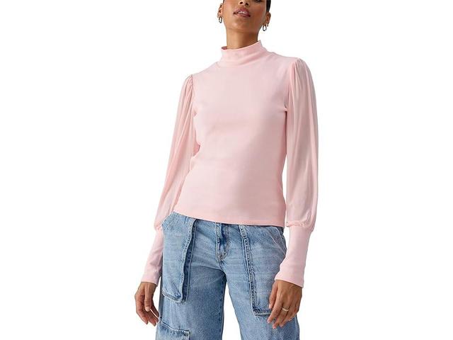 Sanctuary On My Mind Mesh Sleeve Top (Porcelain Pink) Women's Clothing Product Image