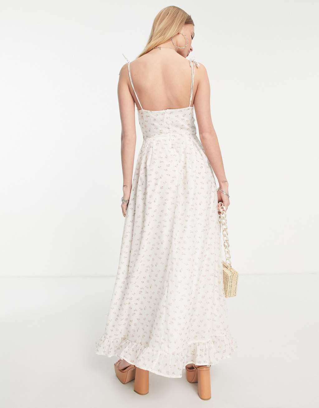 Dream Sister Jane cami maxi dress in delicate rose print Product Image