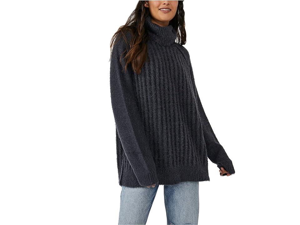 Free People Big City Turtleneck (Sand Combo) Women's Sweater Product Image