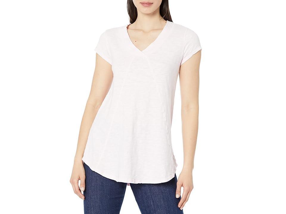 Mod-o-doc Slub Jersey Seamed V-Neck Tee Mallow) Women's Long Sleeve Pullover Product Image