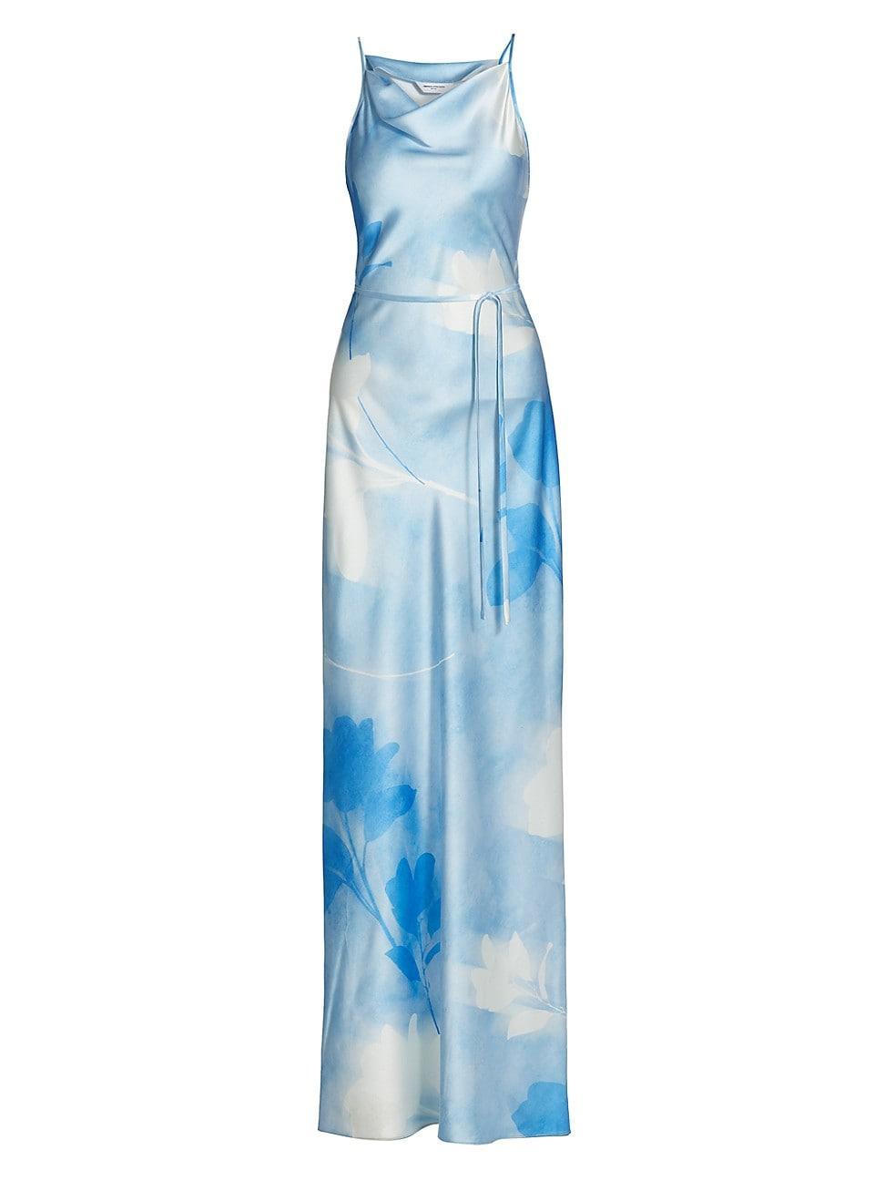 Womens Shaelyn Floral Satin Cowlneck Maxi Dress Product Image