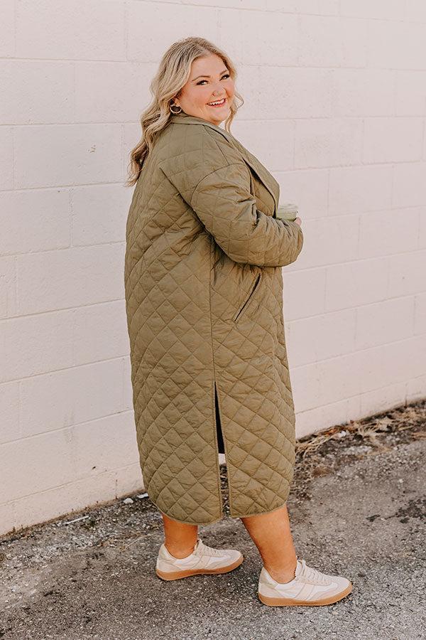 Chilly Wind Quilted Coat in Sage Curves Product Image