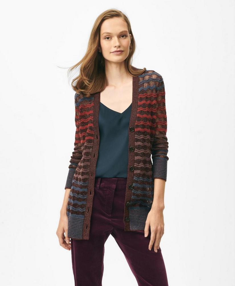 Tunic Twinset Cardigan in Colorful Metallic Cotton Blend Product Image