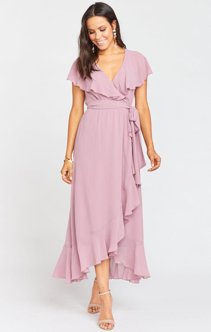 Jess Ruffle Midi Dress ~ Antique Rose Chiffon Product Image