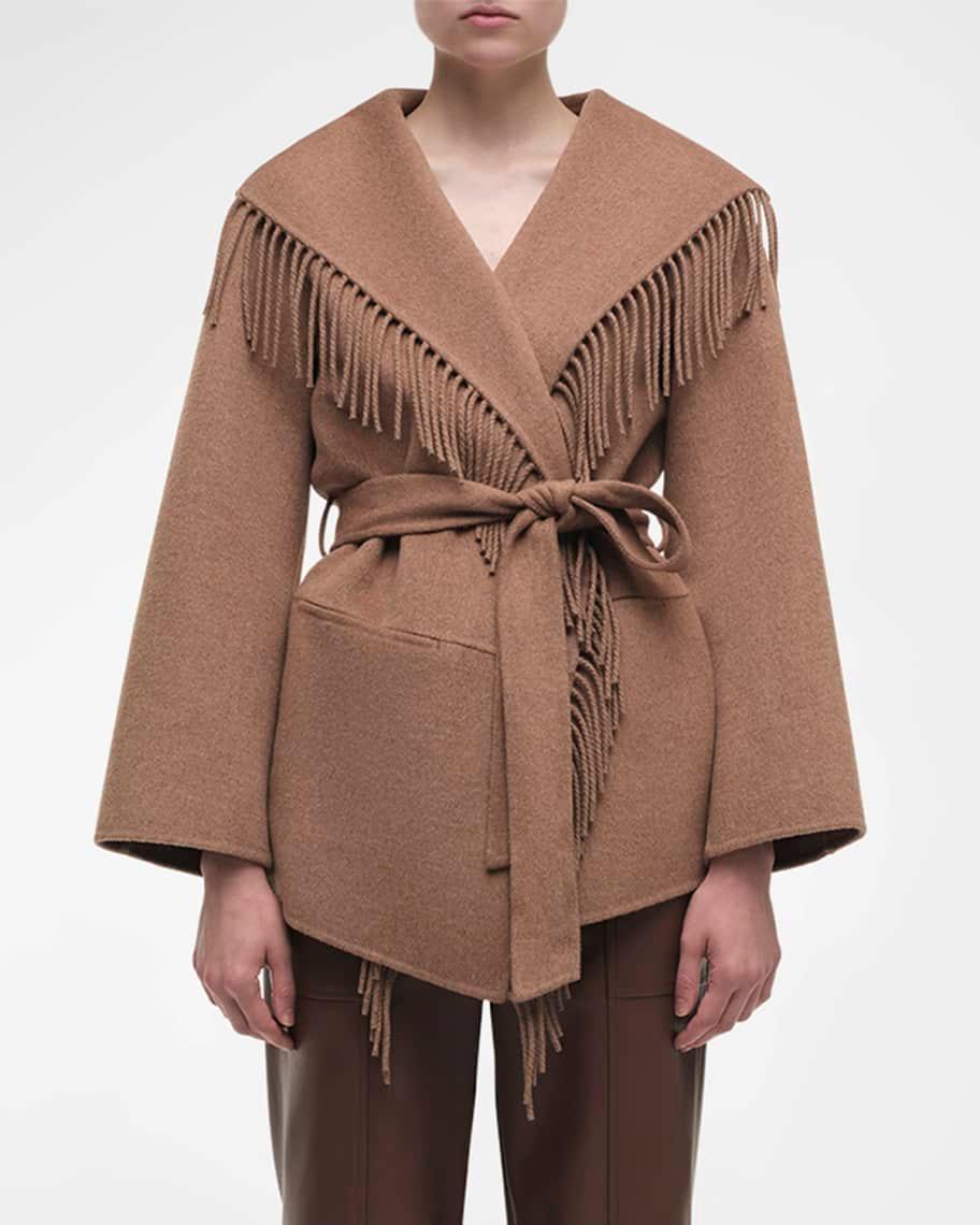 Rowen Fringe Belted Wool-Blend Jacket Product Image