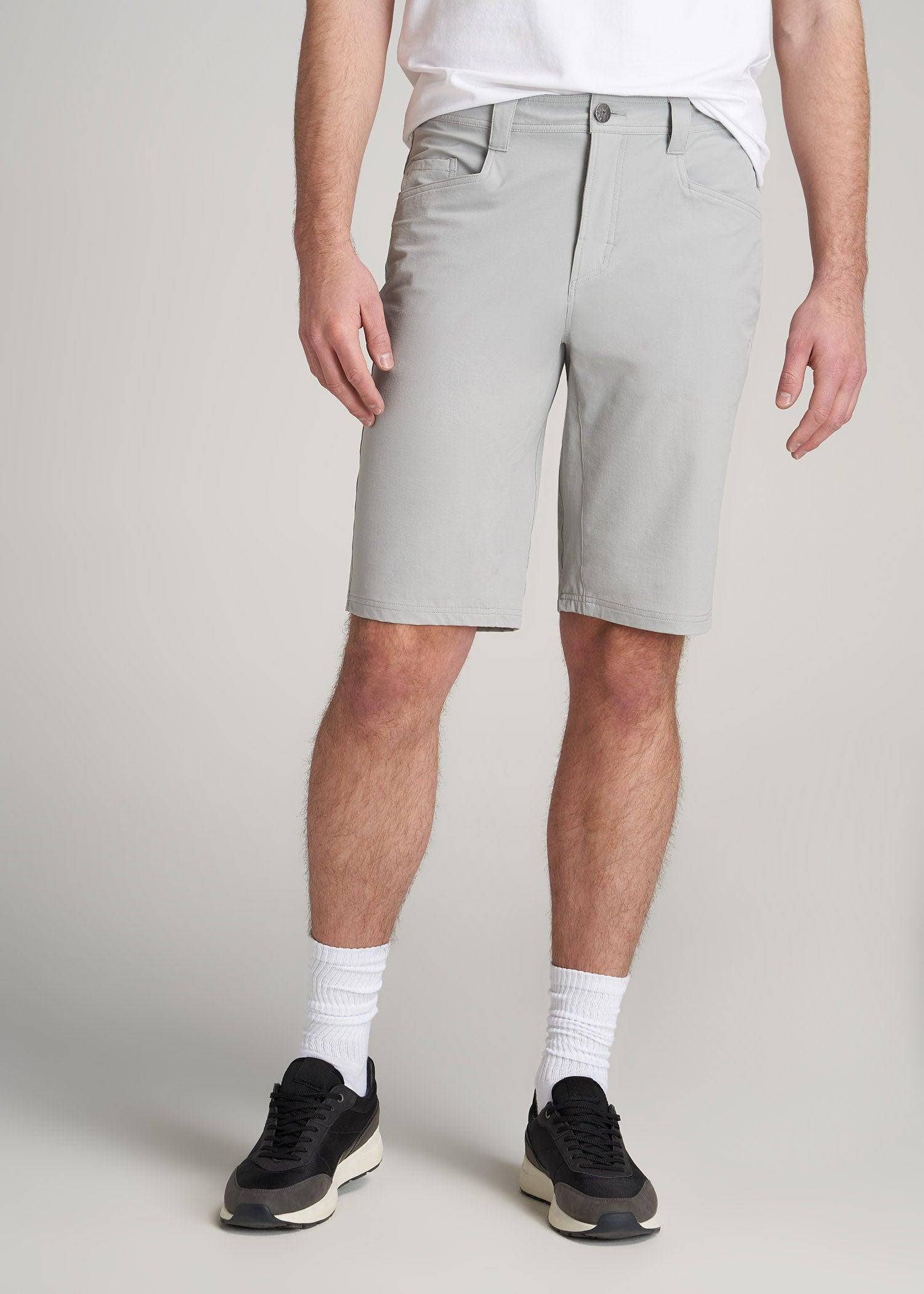 Hiking Shorts for Tall Men in Light Grey Product Image