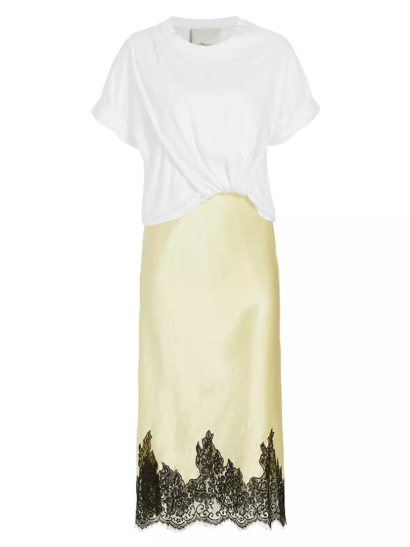 Draped T-Shirt Slip Combo Dress Product Image