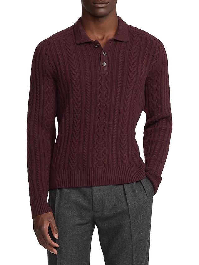 Mens Cashmere Polo Sweater Product Image