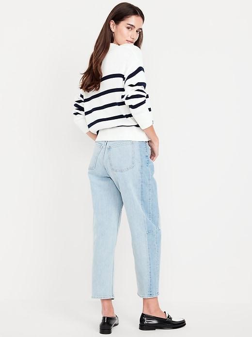 High-Waisted Barrel Ankle Jeans Product Image