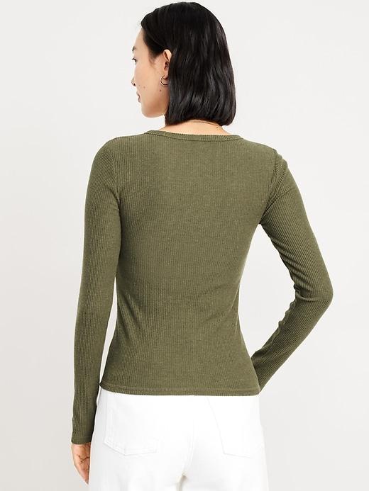 Plush-Knit Long-Sleeve T-Shirt Product Image