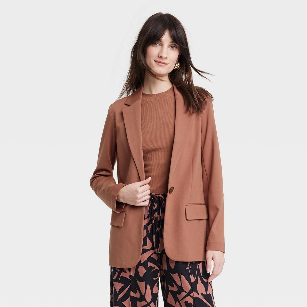 Womens Ponte Blazer - A New Day Brown XS Product Image