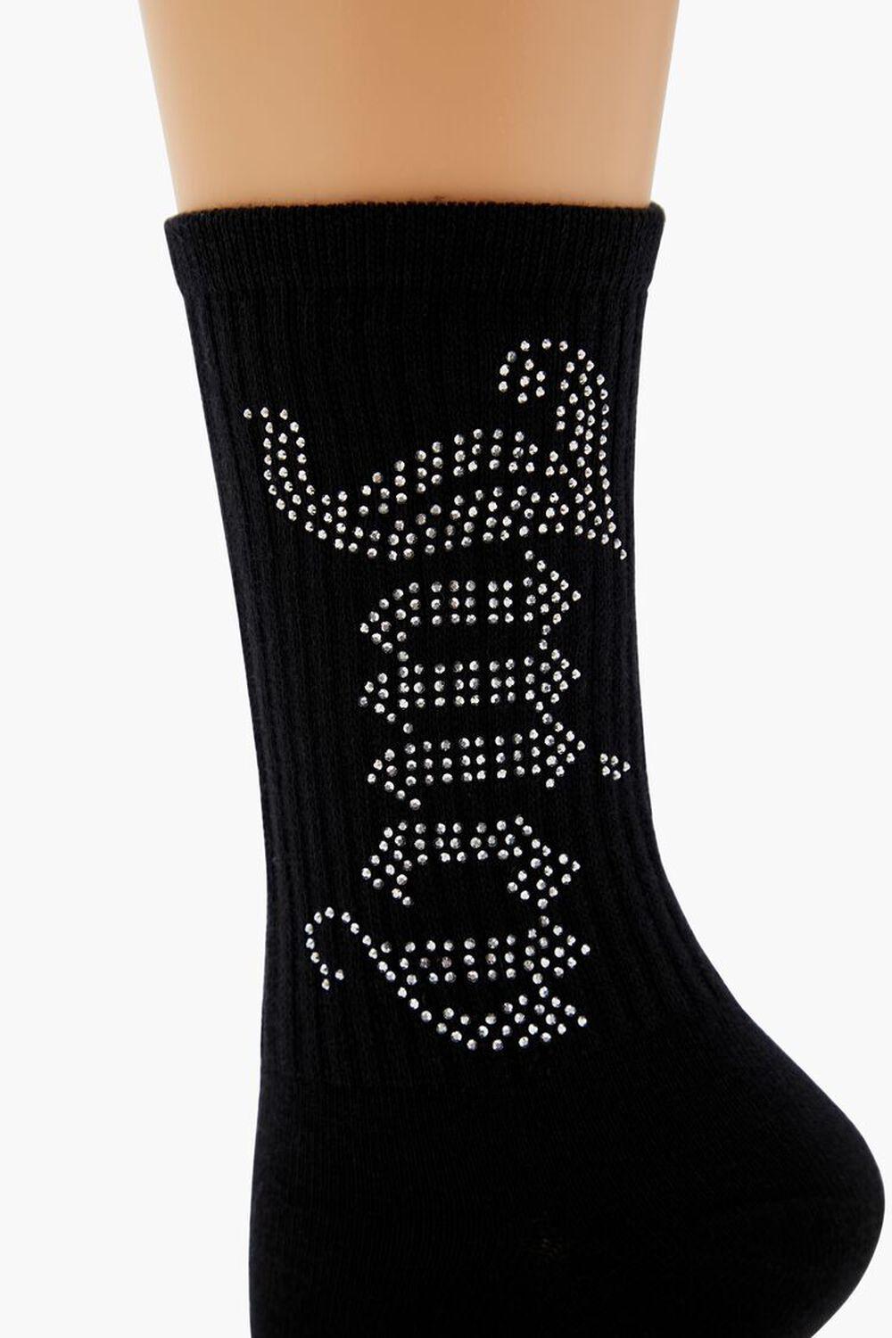 Juicy Couture Rhinestone Crew Socks | Forever 21 Product Image