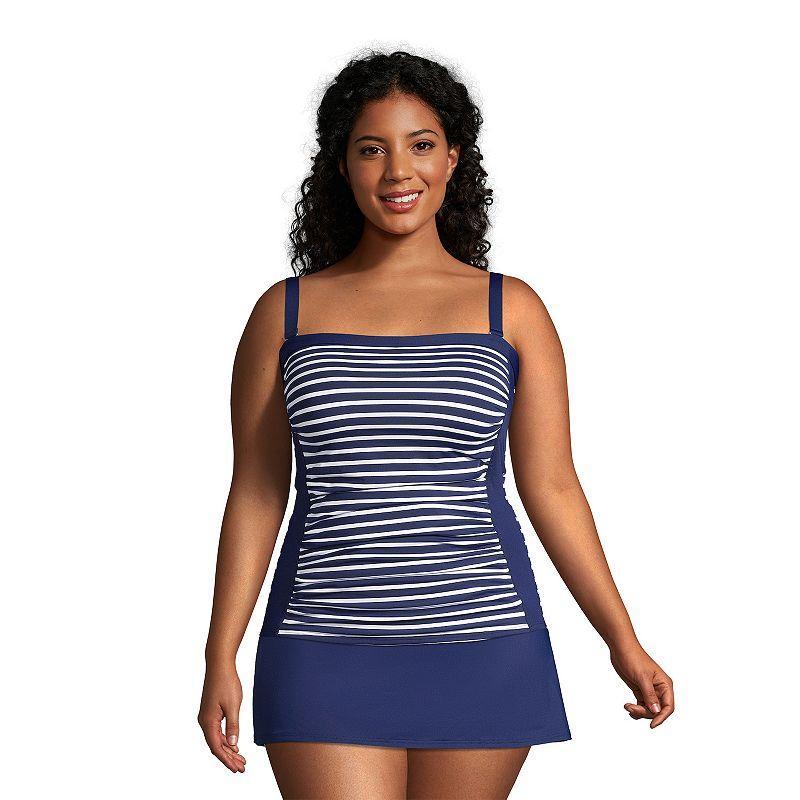 Lands End Womens D-Cup Bandeau Tankini Swimsuit Top Product Image