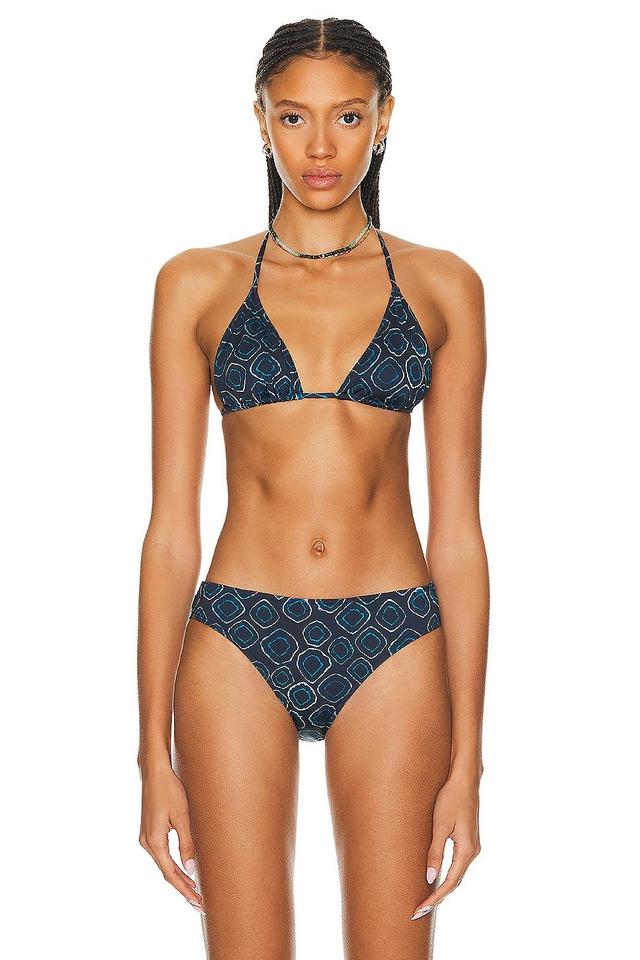 Ulla Johnson Maya Bikini Top in Blue Product Image