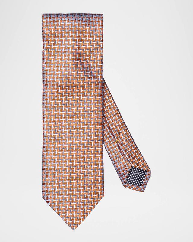 Mens Geometric Woven Silk Tie Product Image