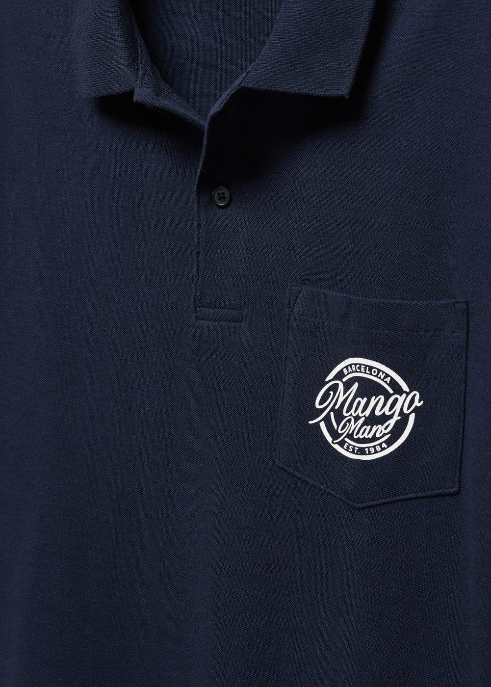 MANGO MAN - Logo cotton polo shirt dark navyMen Product Image