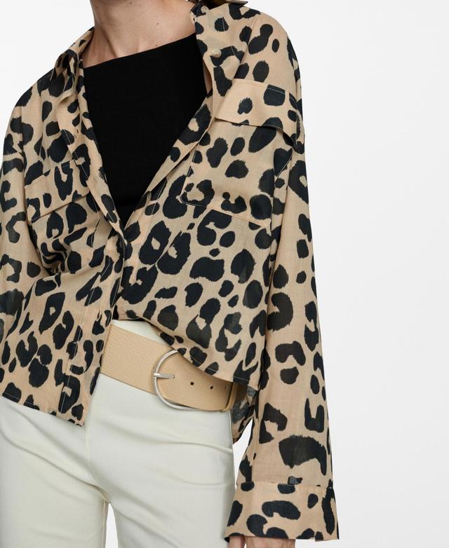 Mango Womens Animal Print Shirt Product Image