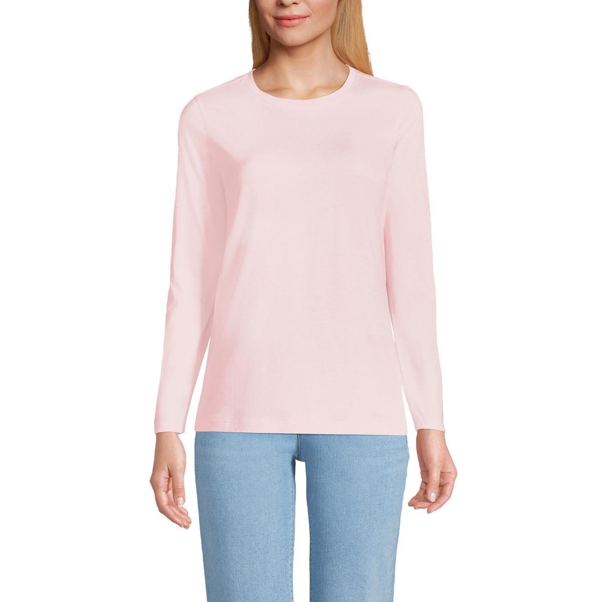 Petite Lands End Relaxed-Fit Supima Cotton Crewneck Tee, Womens Product Image