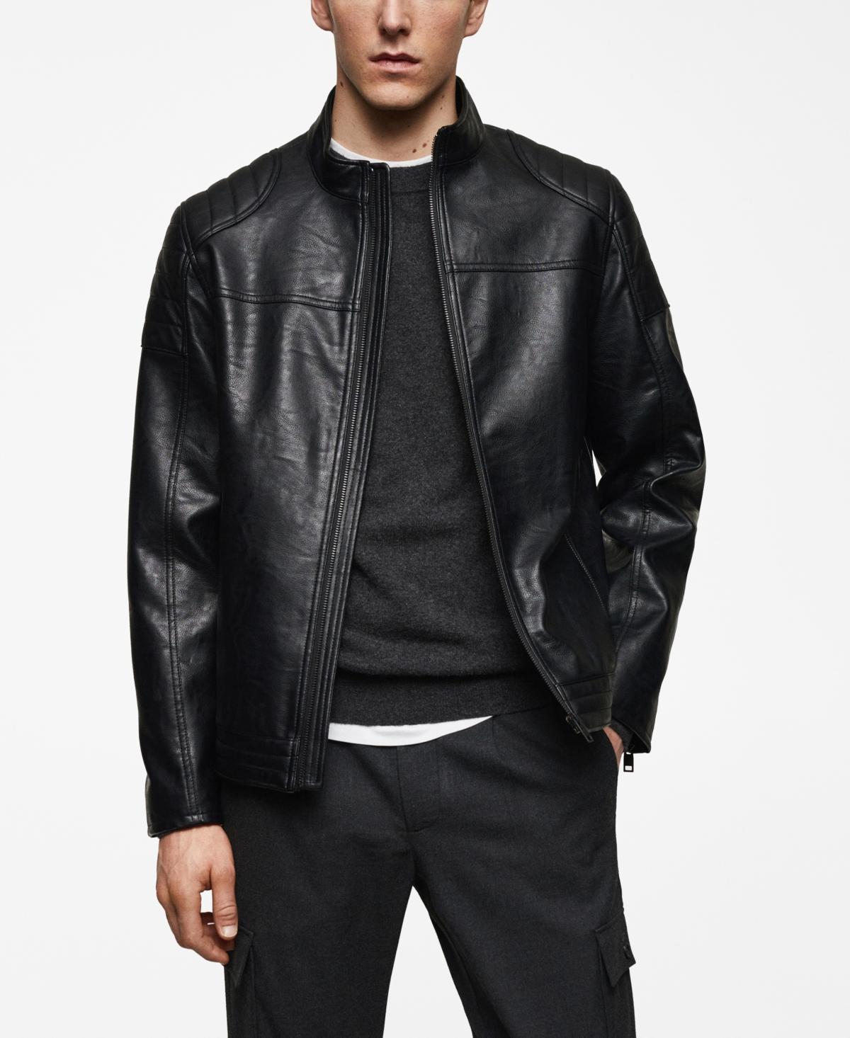 MANGO MAN - Nappa leather-effect jacket blackMen Product Image