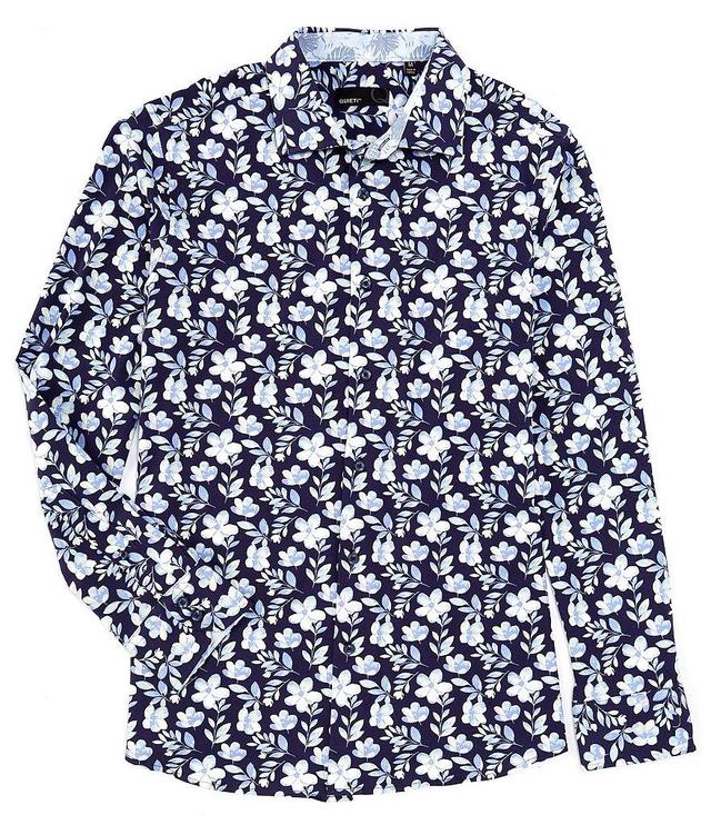 Quieti Stretch Floral Print Long Sleeve Woven Shirt Product Image