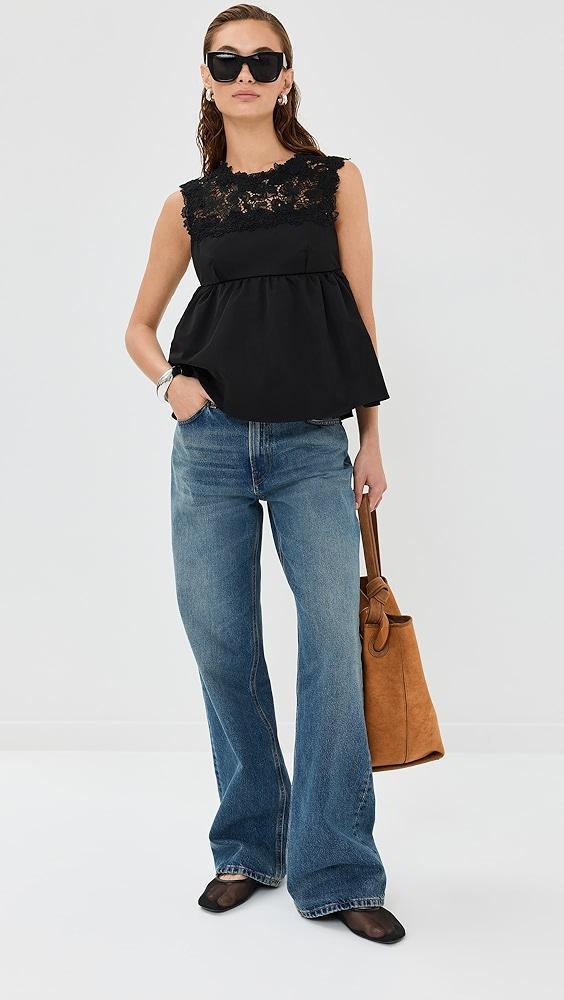 Kika Vargas Ivonne Top Black Twill | Shopbop Product Image