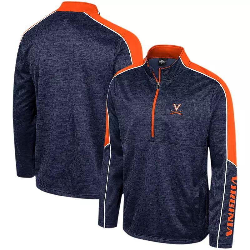 Mens Colosseum Charcoal Texas Longhorns Marled Half-Zip Jacket Product Image