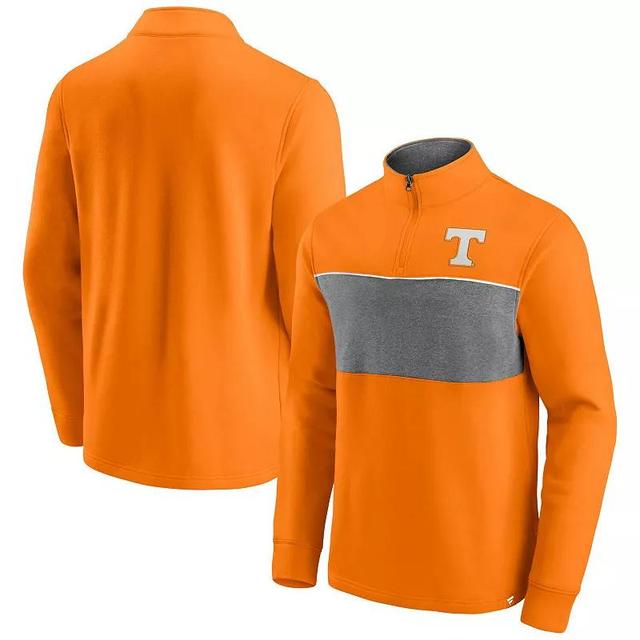 Mens Fanatics Branded Tennessee /Heathered Gray Tennessee Volunteers Primary Logo Quarter-Zip Jacket Product Image