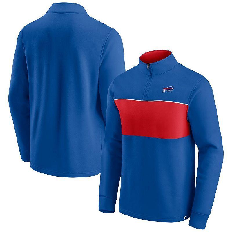 Mens Fanatics Branded Royal/Red Buffalo Bills Block Party Quarter-Zip Jacket Product Image