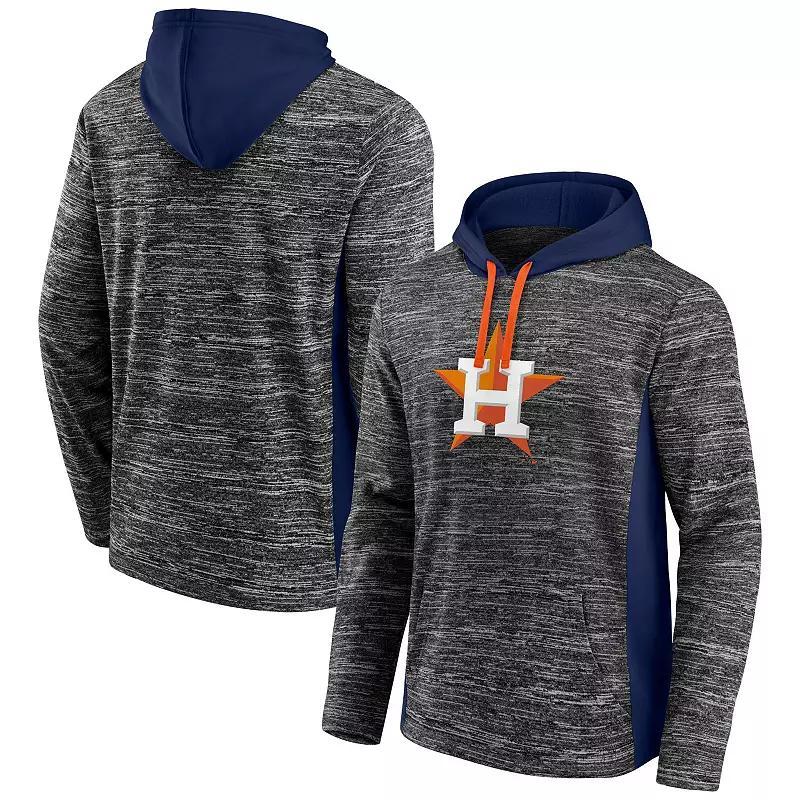 Mens Fanatics Branded Gray/Navy Houston Astros Instant Replay Color Block Pullover Hoodie Product Image