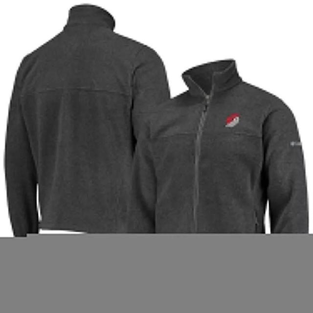 Mens Columbia Portland Trail Blazers Heathered Charcoal Flanker Full-Zip Jacket Product Image