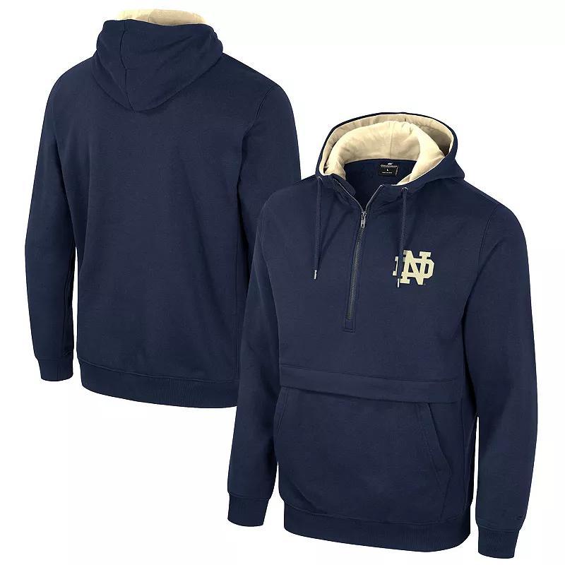 Mens Colosseum Notre Dame Fighting Irish Half-Zip Hoodie Blue Product Image